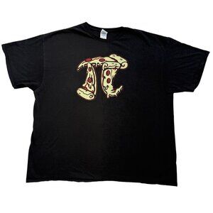Pizza Pi Graphic T-Shirt‎ Black Cotton Teachercore Math Pi Day Unisex Adult 3XL